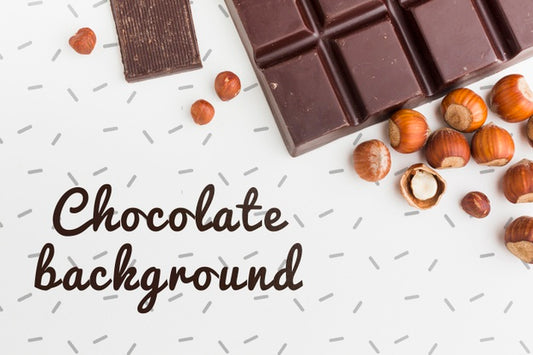Free Delicious Chocolate And Chestnuts On White Background Mock-Up Psd