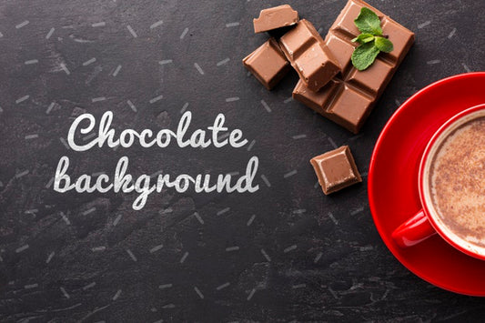 Free Delicious Chocolate Bar With Black Background Mock-Up Psd