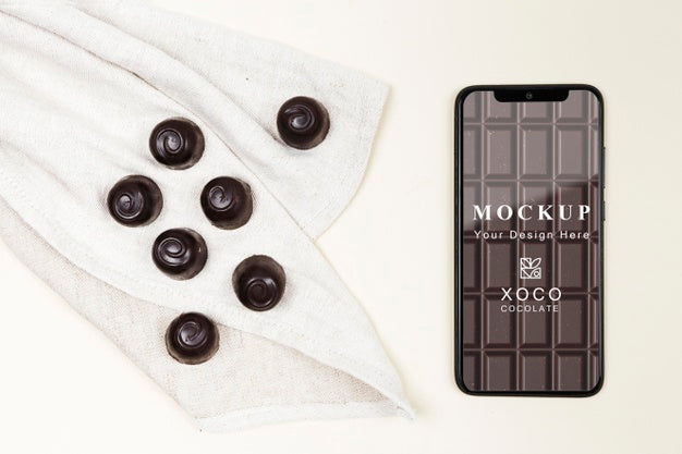 Free Delicious Chocolate Concept Mock-Up Psd