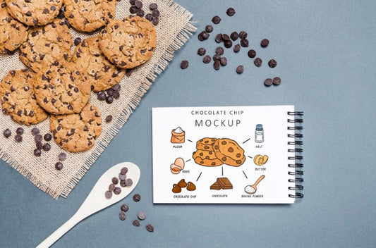 Free Delicious Chocolate Cookies Mock-Up Psd