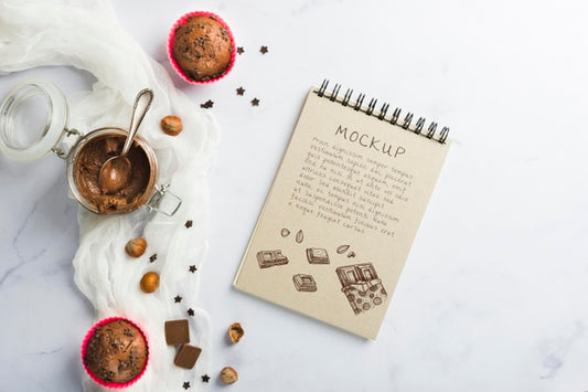 Free Delicious Chocolate Muffins Mock-Up Psd