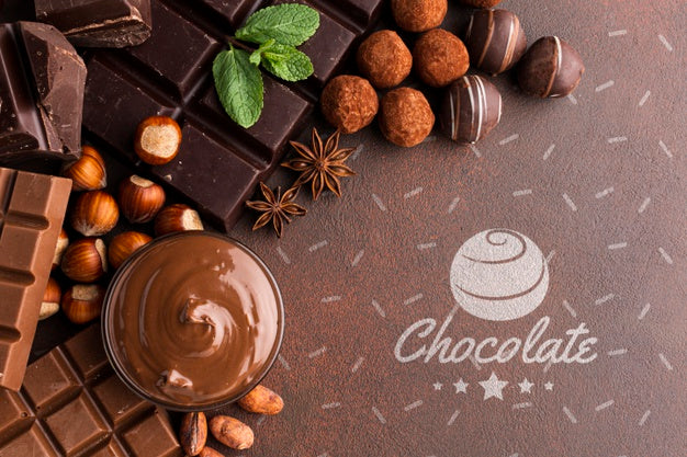 Free Delicious Chocolate With Brown Wallpaper Mock-Up Psd