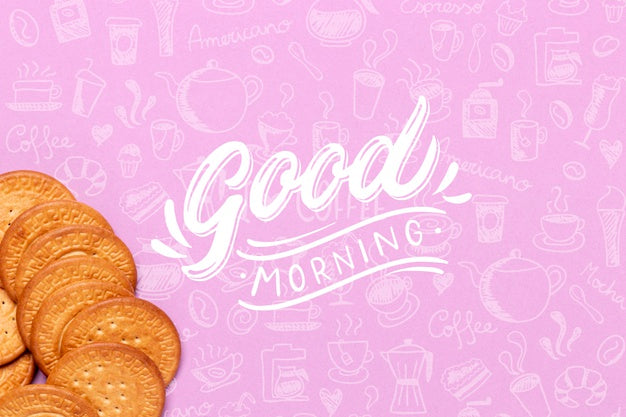 Free Delicious Crackers For Breakfast On Table Psd