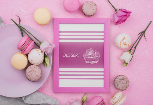 Free Delicious Dessert Concept Mock-Up Psd