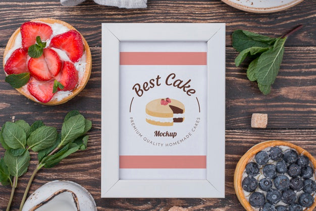 Free Delicious Dessert Concept Mock-Up Psd