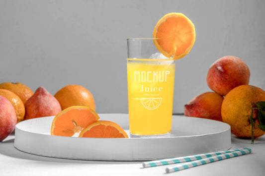 Free Delicious Detox Juice Concept Mock-Up Psd