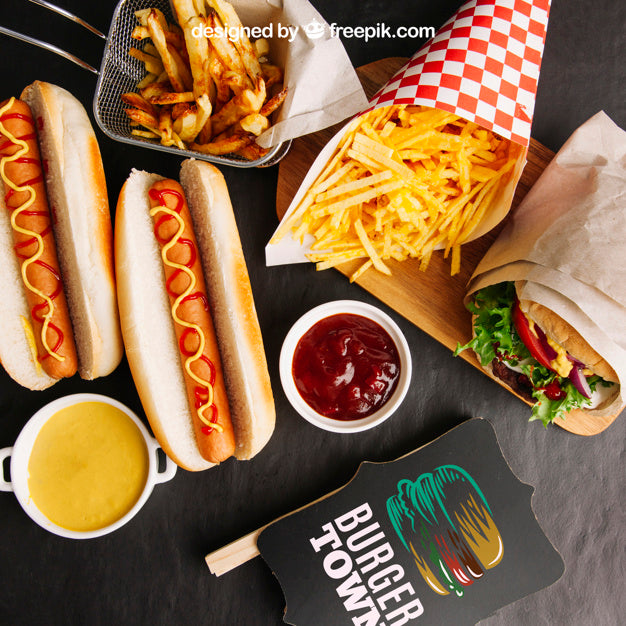 Free Delicious Fast Food Mockup Psd