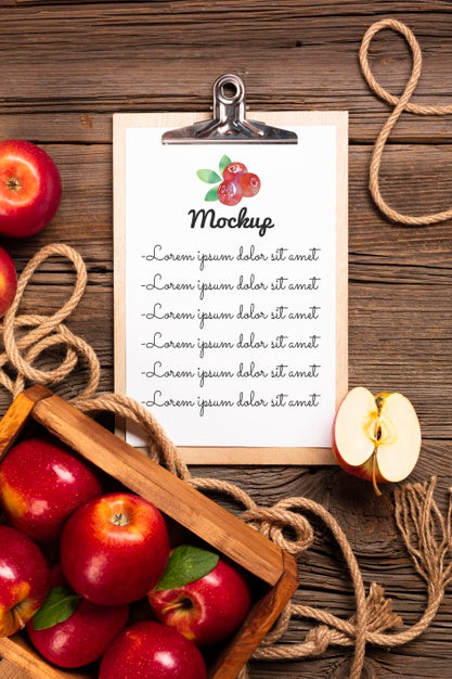 Free Delicious Fruits Concept Mock-Up Psd