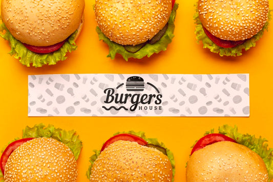 Free Delicious Hamburger House With Mock-Up Banner Psd