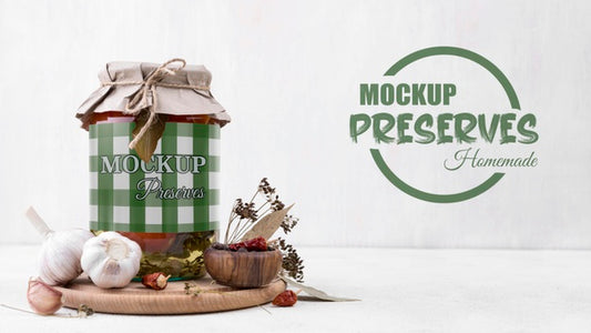 Free Delicious Homemade Preserves Concept Mock-Up Psd