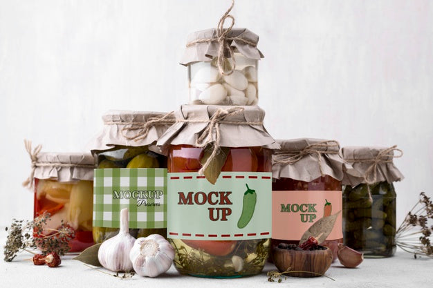 Free Delicious Homemade Preserves Concept Mock-Up Psd