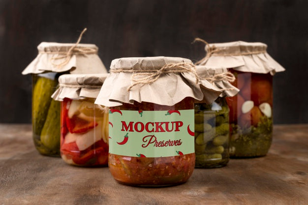 Free Delicious Homemade Preserves Concept Mock-Up Psd