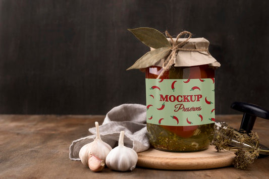 Free Delicious Homemade Preserves Concept Mock-Up Psd