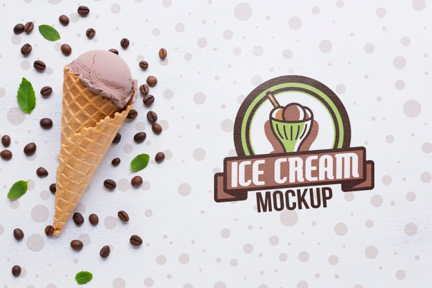 Free Delicious Ice Cream Concept Mock-Up Psd