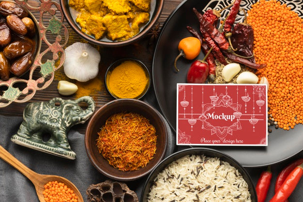 Free Delicious Indian Food With Mockup Psd