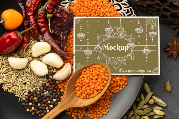 Free Delicious Indian Food With Mockup Psd