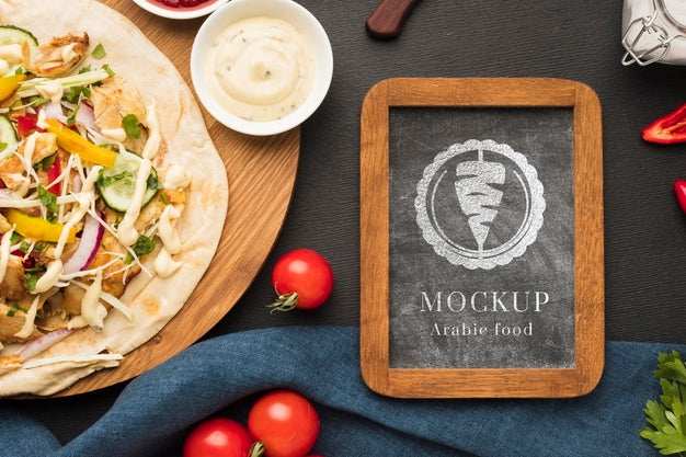 Free Delicious Meat Skewers Mock-Up On Cutting Board Psd