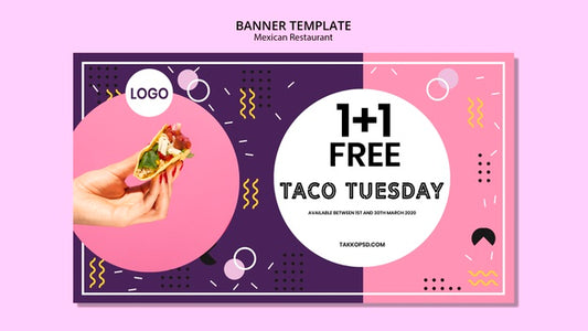 Free Delicious Mexican Food Banner Template Psd
