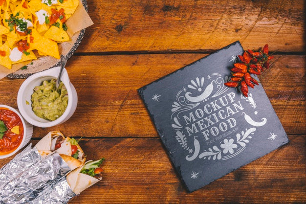 Free Delicious Mexican Food Concept Mock-Up Psd