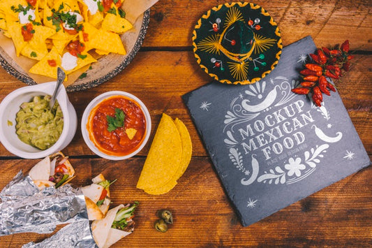 Free Delicious Mexican Food Concept Mock-Up Psd
