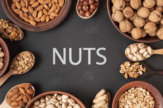 Free Delicious Nut Assortment Flat Lay Psd