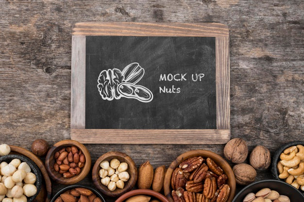 Free Delicious Nuts Concept Mock-Up Psd