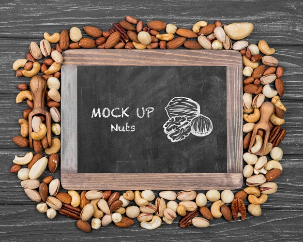 Free Delicious Nuts Concept Mock-Up Psd