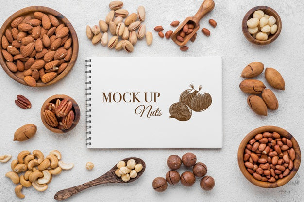 Free Delicious Nuts Concept Mock-Up Psd