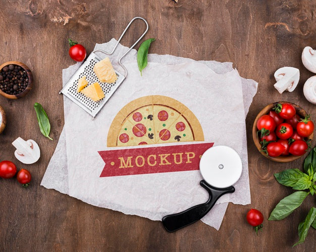 Free Delicious Pizza Concept Mock-Up Psd