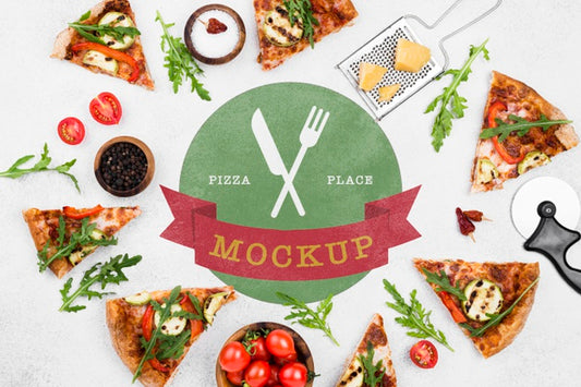 Free Delicious Pizza Concept Mock-Up Psd