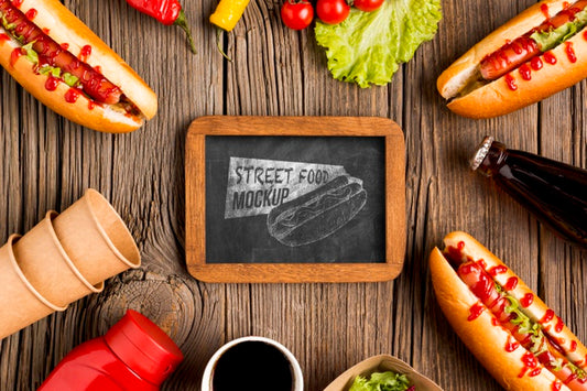 Free Delicious Street Food Concept Mock-Up Psd