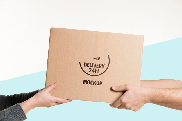 Free Delivery Man Handing A Box To A Client Psd