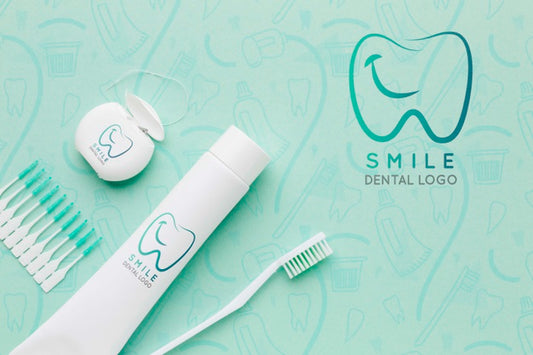 Free Dental Care Accessories With Mock-Up Psd