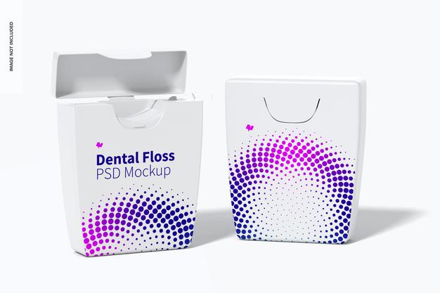 Free Dental Flosses Mockup, Opened And Closed Psd