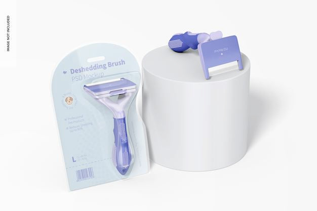 Free Deshedding Brushes Packaging Mockup Psd