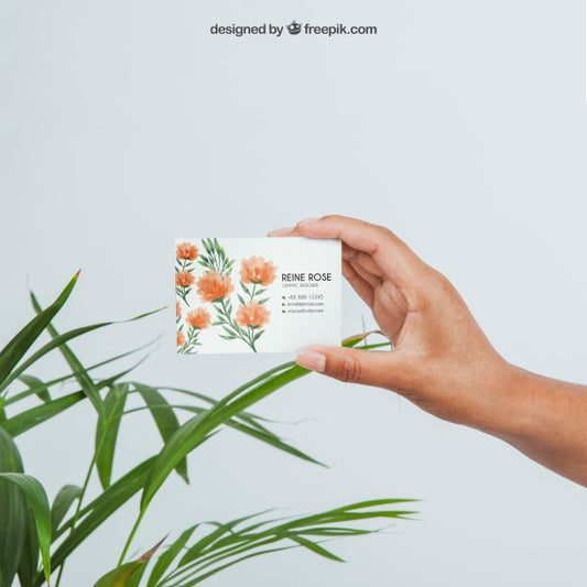 Free Design Of Mock Up With Hand Holding Business Card Psd