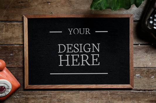 Free Design Space On Black Board Psd