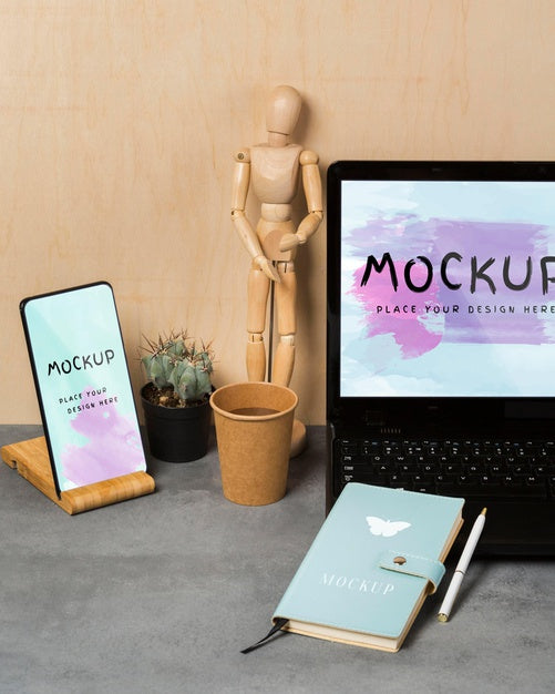 Free Desk Concept Concept Mock-Up Psd