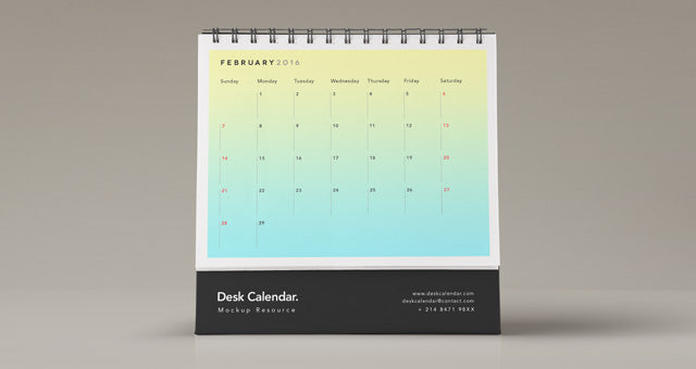 Free Desk Psd Calendar Mockup Vol2