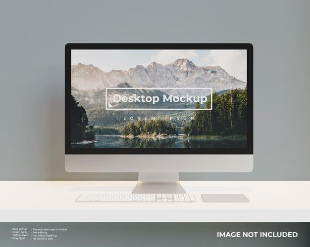 Free Desktop Mockup Front View Psd