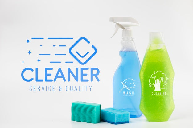 Free Detergent And Cleaning Spray Mock-Up Psd