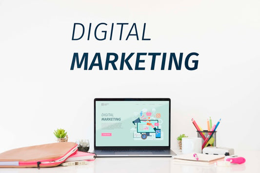 Free Digital Marketing Desk Concept Psd