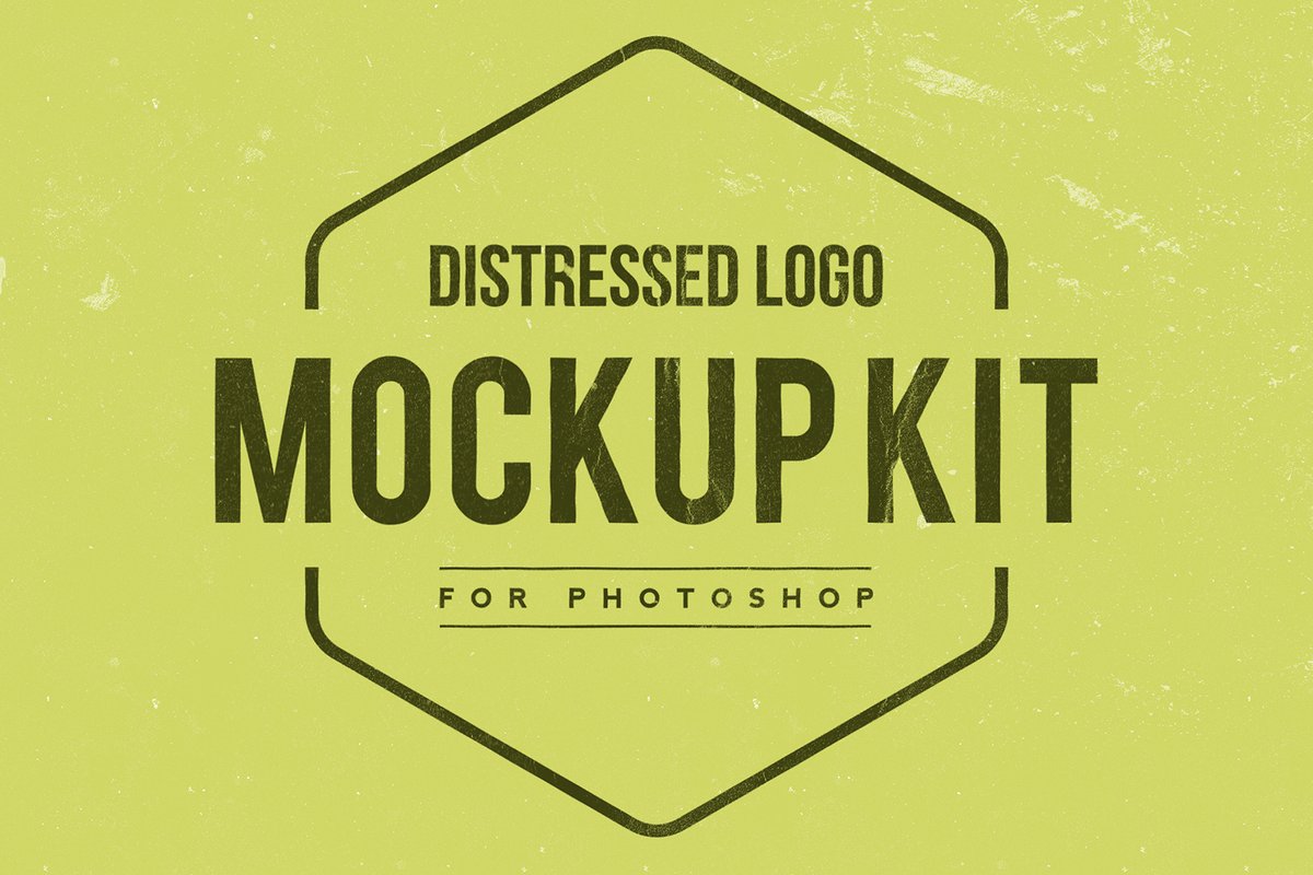 Free Distressed Logo Mockup Kit