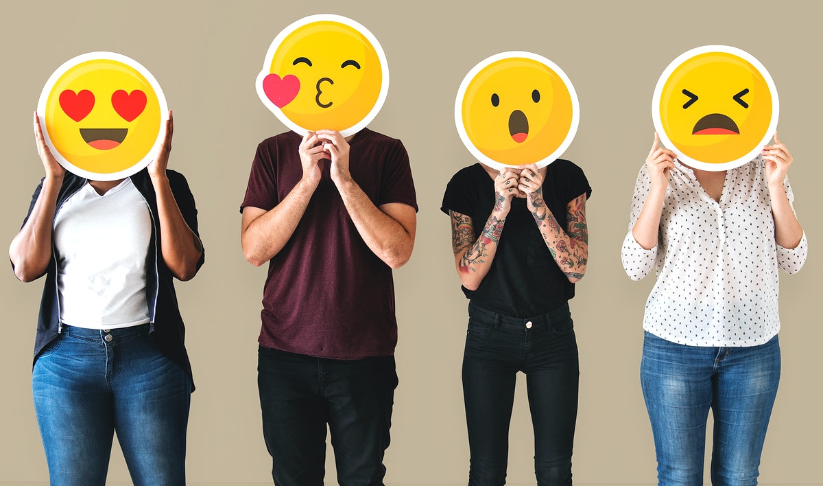 Free Diverse People Covered With Emoticons