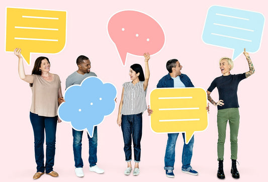 Free Diverse People Holding Speech Bubbles