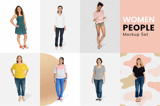 Free Diverse Women Mockup Collection Psd