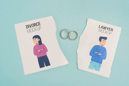 Free Divorce Concept With Golden Wedding Rings Psd