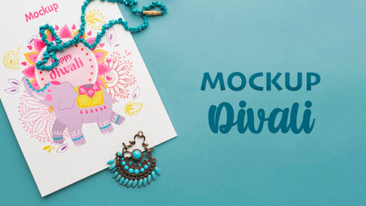 Free Diwali Festival Holiday Minimalist Mock-Up Elephant Psd