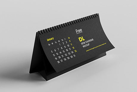 Free Dl Desktop Calendar Mockup