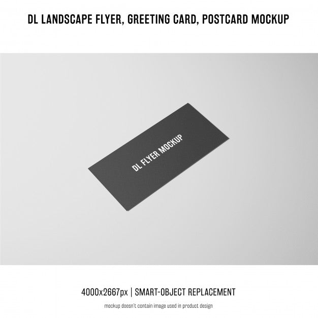 Free Dl Landscape Flyer, Postcard, Greeting Card Mockup Psd